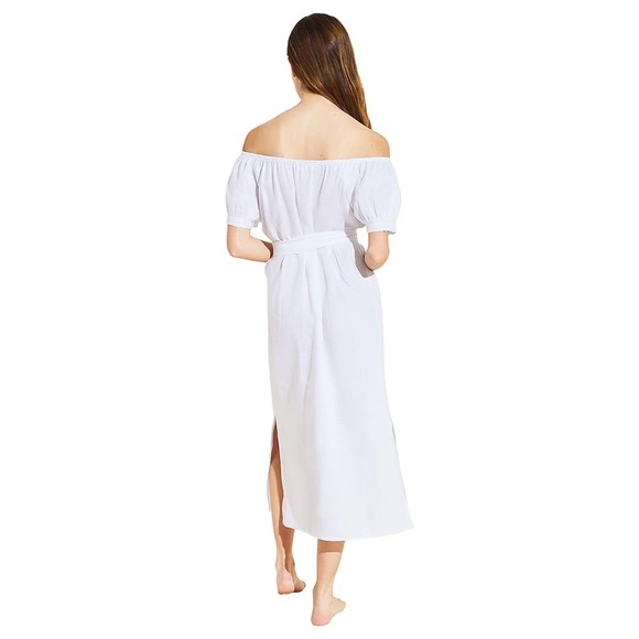 Eberjey White Off-Shoulder Midi Dress NWT - Picture 4 of 5